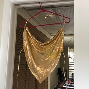 Sexy gold halter top
